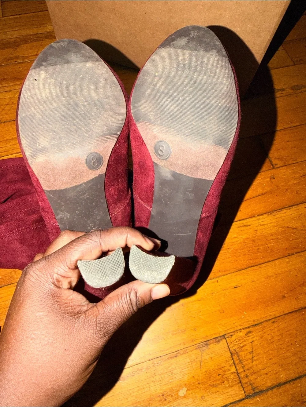 Charlotte Russe Over-the-Knee Suede Boots in Burgundy